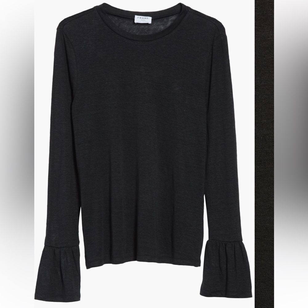 FRAME Ruffle Cuff Linen Top - Picture 5 of 8